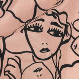 Cotton Poplin - Light Pink Linework Faces - Un dia en Andorra Print - Mood Exclusive Felipe Collection