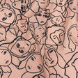Cotton Poplin - Light Pink Linework Faces - Un dia en Andorra Print - Mood Exclusive Felipe Collection