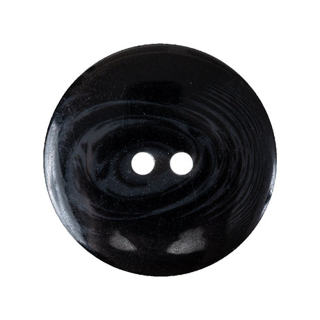 Dark Gray and Caviar Black Translucent Swirl 2-Hole Channel Style Plastic Button - 44L/28mm