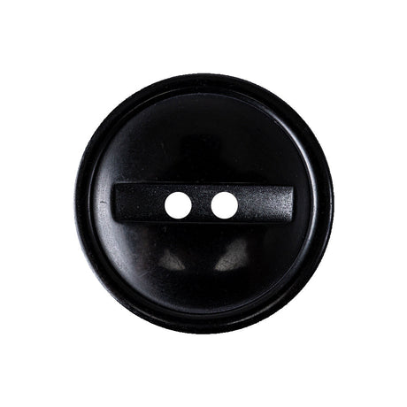 Carbon Black 2-Hole Channel Style Plastic Button - 40L/25.5mm