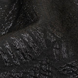 Metallic Black Abstract Hatching Luxury Brocade