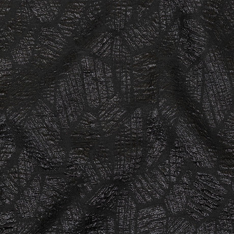 Metallic Black Abstract Hatching Luxury Brocade
