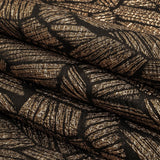 Metallic Gold and Black Abstract Hatching Luxury Brocade