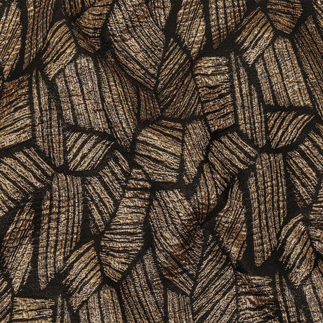 Metallic Gold and Black Abstract Hatching Luxury Brocade