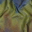 Metallic Copper, Lime and Royal Blue Fanning Rays Luxury Brocade