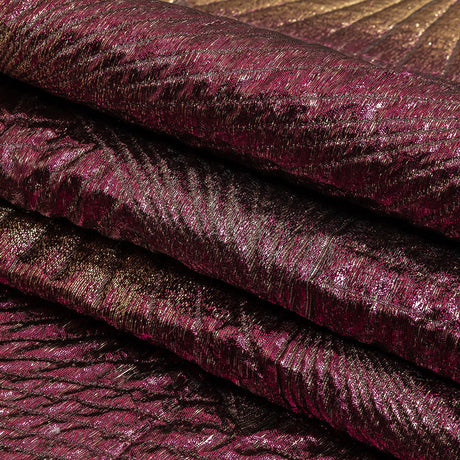 Metallic Purple, Gold and Gray Fanning Rays Luxury Brocade