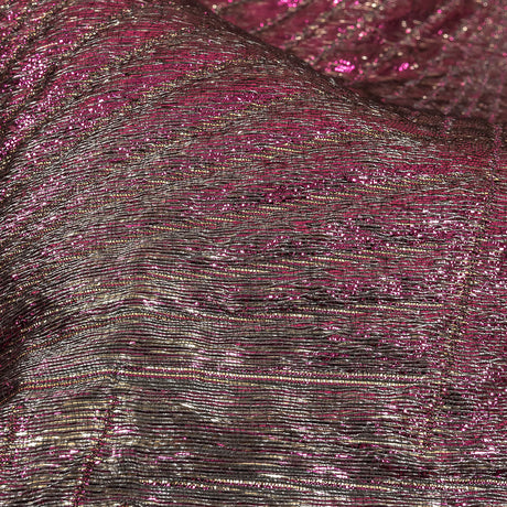 Metallic Purple, Gold and Gray Fanning Rays Luxury Brocade