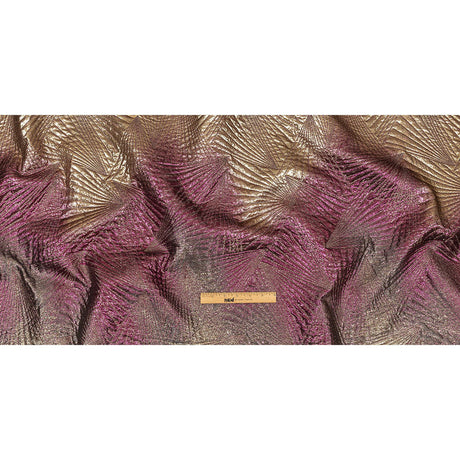 Metallic Purple, Gold and Gray Fanning Rays Luxury Brocade