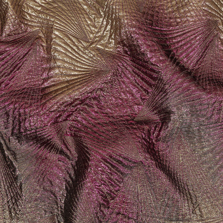 Metallic Purple, Gold and Gray Fanning Rays Luxury Brocade
