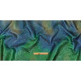 Metallic Royal Blue, Green and Gold Fanning Rays Luxury Brocade