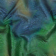 Metallic Royal Blue, Green and Gold Fanning Rays Luxury Brocade