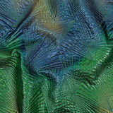 Metallic Royal Blue, Green and Gold Fanning Rays Luxury Brocade