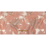 Metallic Silver and Pink Leafy Luxury Burnout Brocade
