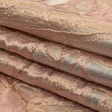 Metallic Cream Pink, Gold and Pale Gray Marbled Luxury Brocade