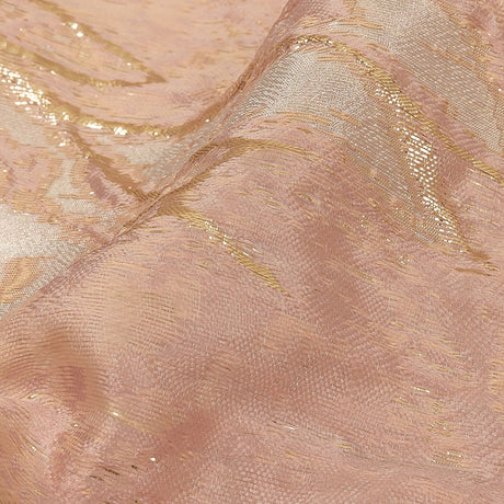 Metallic Cream Pink, Gold and Pale Gray Marbled Luxury Brocade