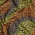 Metallic Orange, Lime and Navy Abstract Mosaic Luxury Brocade