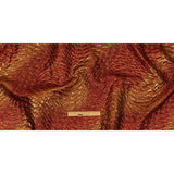 Metallic Copper, Scarlet and Wine Abstract Mosaic Luxury Brocade