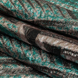 Metallic Teal and Pale Pink Abstract Sheer Luxury Burnout Brocade