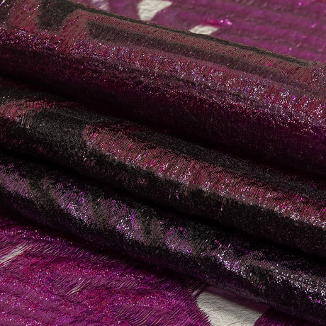 Metallic Purple Abstract Sheer Luxury Burnout Brocade