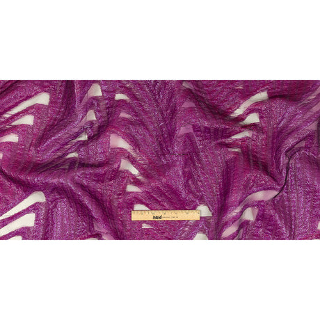 Metallic Purple Abstract Sheer Luxury Burnout Brocade