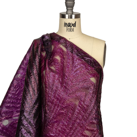 Metallic Purple Abstract Sheer Luxury Burnout Brocade