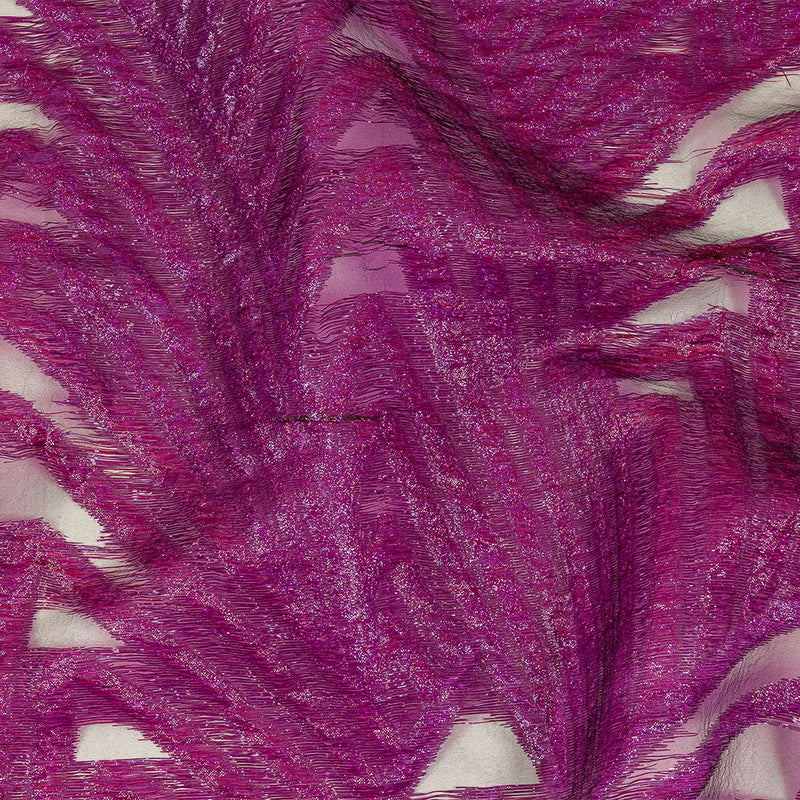 Metallic Purple Abstract Sheer Luxury Burnout Brocade
