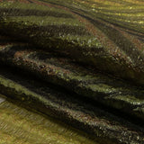 Metallic Olive and Gold Abstract Sheer Luxury Burnout Brocade