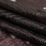 Metallic Black and Burgundy Abstract Sheer Luxury Burnout Brocade