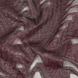 Metallic Black and Burgundy Abstract Sheer Luxury Burnout Brocade