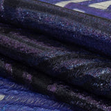 Metallic Blue and Purple Abstract Sheer Luxury Burnout Brocade