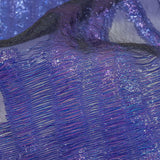 Metallic Blue and Purple Abstract Sheer Luxury Burnout Brocade
