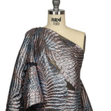 Metallic Sky and Rose Gold Leafy Luxury Burnout Brocade