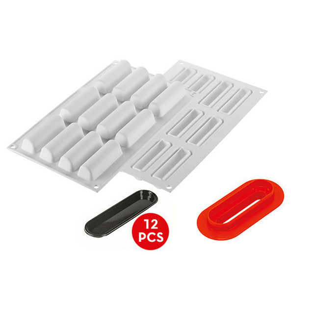 Silikomart "CYLINDRE 30" Flexible Baking & Freezing Mold, 1 Oz., 12 Cavities