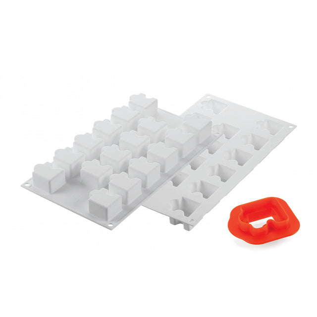 Silikomart "PUZZLE 30" Flexible Baking & Freezing Mold, 1.1 Oz., 16 Cavities