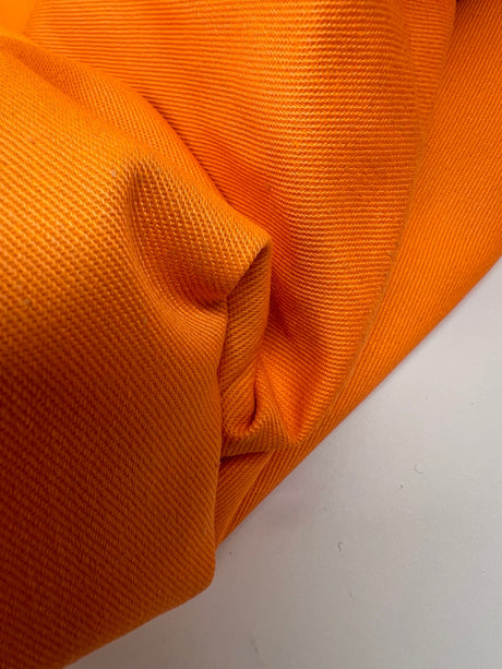 Polyester Cotton Melange Orange Fabric