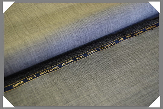 Lt Grey Sharkskin Super 120S Merino Wool Fabric - Light Grey Sharkskin, 58/60" Width