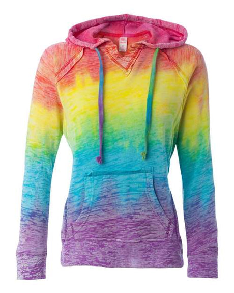 Women's Courtney Burnout V-Notch Hooded Sweatshirt