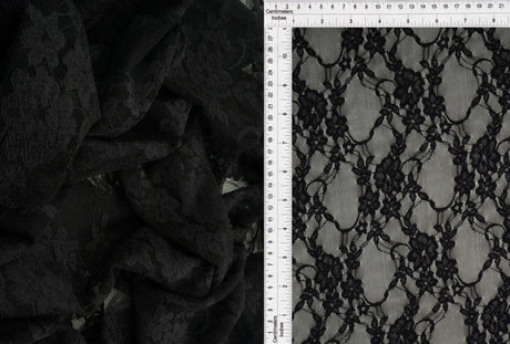 1 Yard Floral Lace Fabric, 58/60? Wide Nylon Spandex Blend