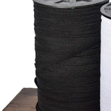 1/3" Black Flat Braided Durable Elastic Cord 5 Yards