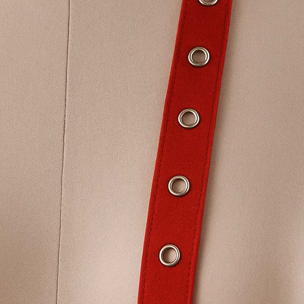 Red Cotton Grommet Tape 0.75" Twill Trim with Silver Eyelets for Sewing & DIY Crafts