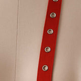 Red Cotton Grommet Tape 0.75" Twill Trim with Silver Eyelets for Sewing & DIY Crafts