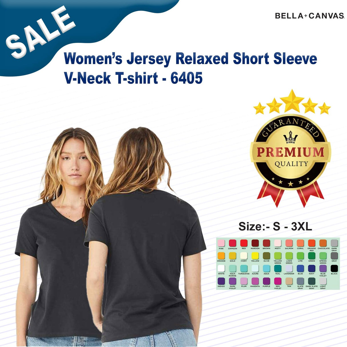 BELLA + CANVAS® Women’s Jersey Relaxed Short Sleeve V-Neck T-shirt
