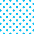 1″ One Inch Blue Polka Dot on White Poly Cotton Fabric,