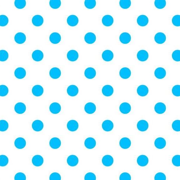 1″ One Inch Blue Polka Dot on White Poly Cotton Fabric,