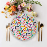 8 Count Tropical Confetti Paper Dessert Plates 7 Inch Colorful Birthday Party Supplies
