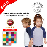 RADYAN® Toddler Baseball Fine Jersey Crewneck Three-Quarter Sleeve T-Shirt - 3330