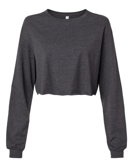 Image 1: Bella Canvas Women's Fashion Cropped Long Sleeve TeeImage 2: Women's trendy cropped long sleeve shirtImage 3: Soft jersey crop top designImage 4: Premium Bella Canvas women's apparelImage 5: Blank crop tee for custom printingImage 6: Comfortable fashion long sleeve top