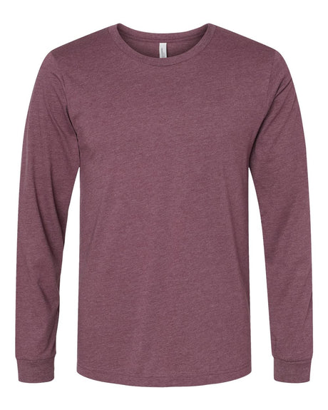 BELLA + CANVAS® Heather CVC Crewneck Long Sleeve Tee