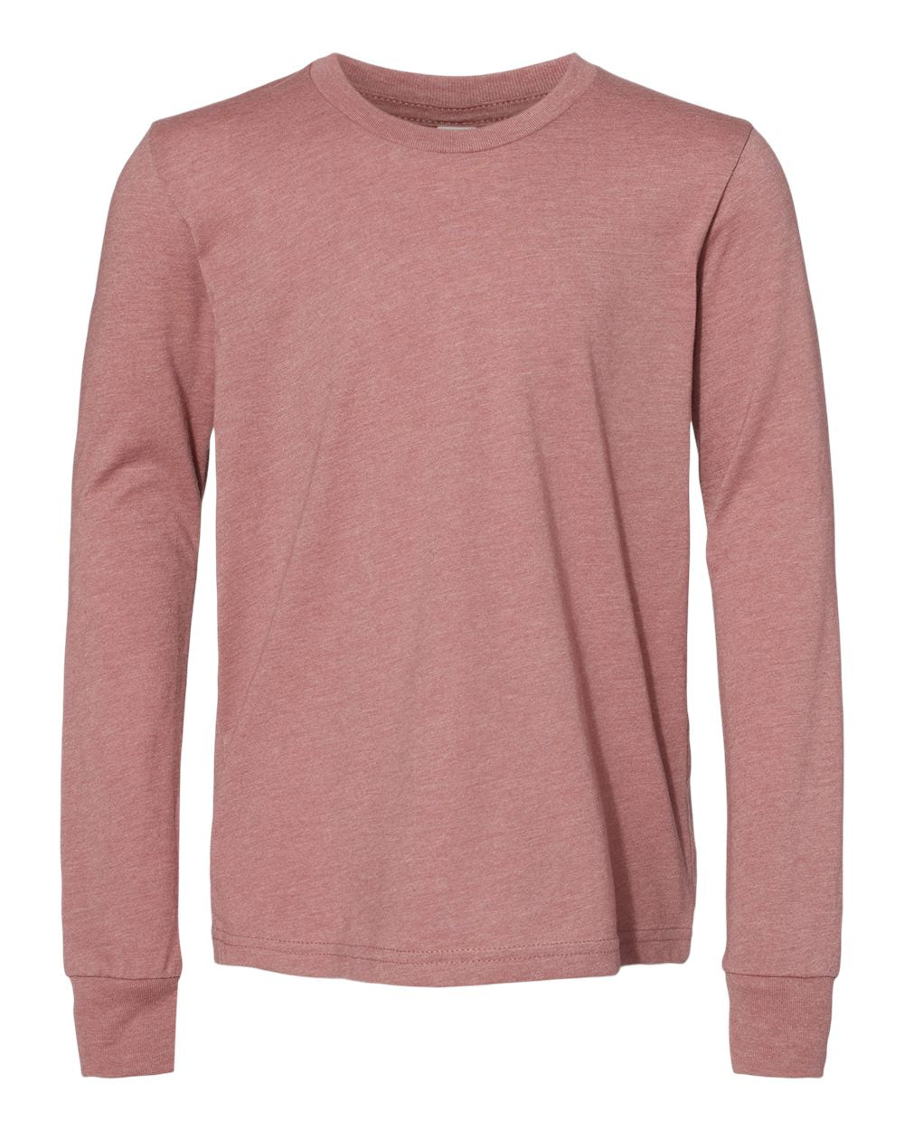 BELLA + CANVAS® Youth Heather CVC Crewneck Long Sleeve Tee - 3501YCVC