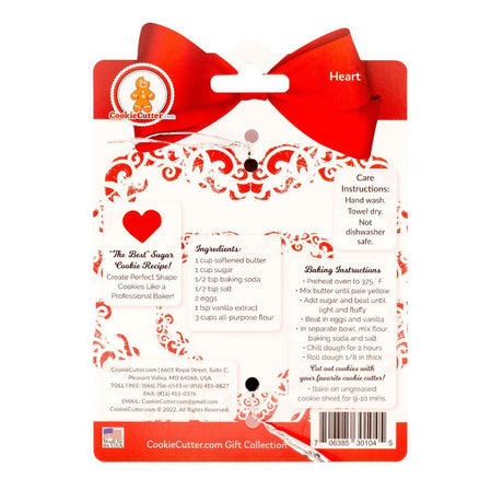 Hearts Nested Cookie Cutter Set 3 Pc GC0104 with a Hang Tag Cookie Recipe Card